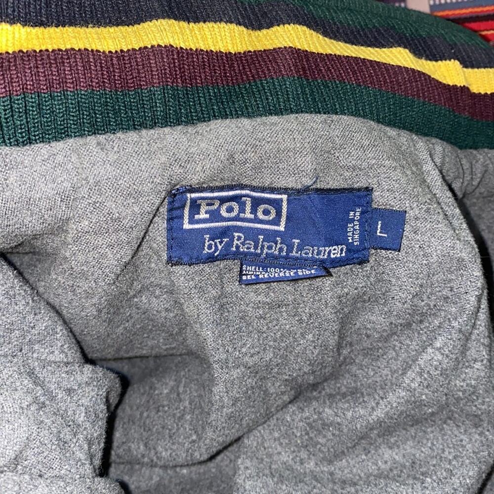Polo Ralph Lauren Men’s Wool Varsity Bomber Jacket EUC Sz Lg Wool Cotton - Picture 10 of 11